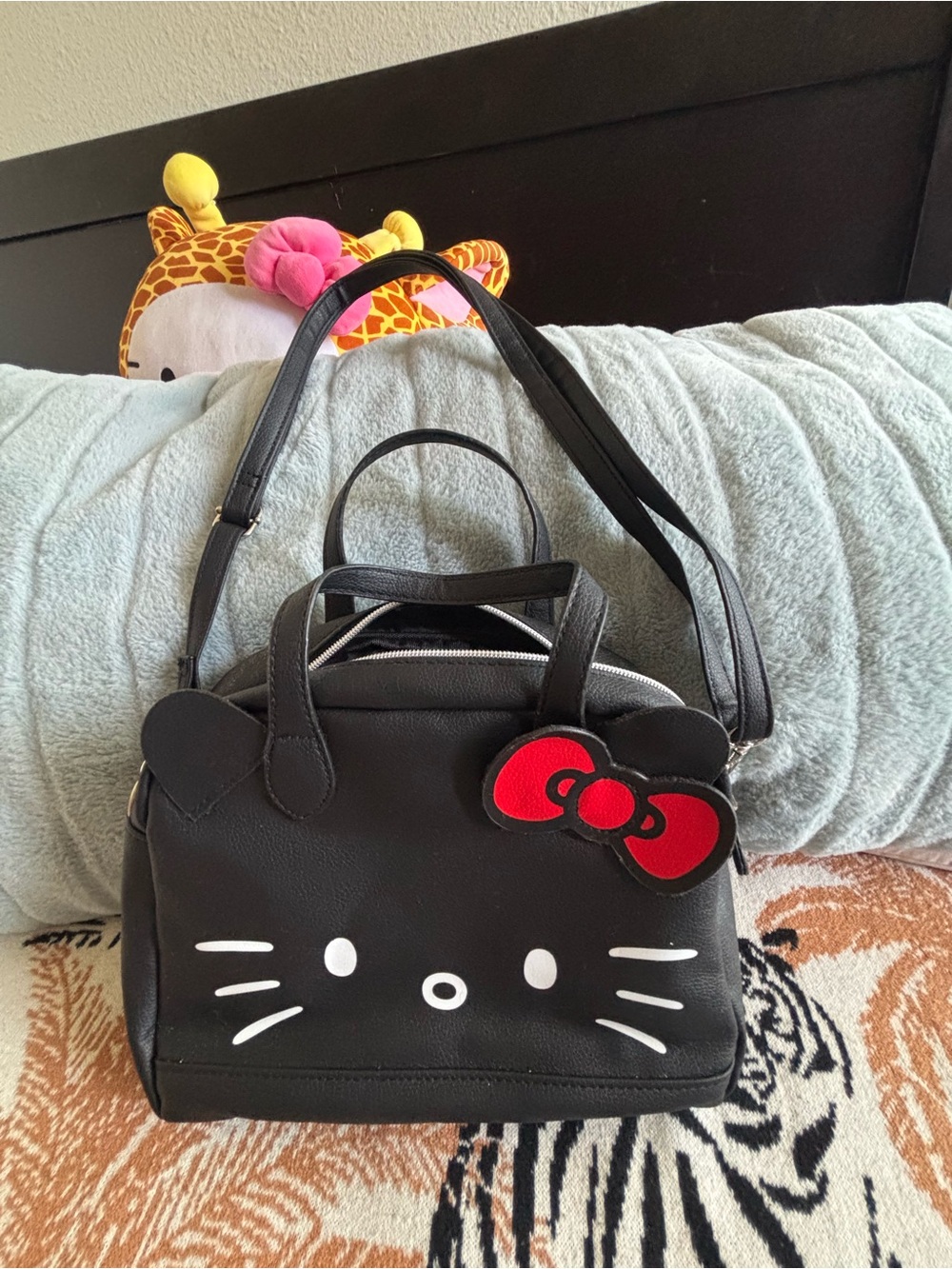 Hello Kitty Black Satchel with Red Bow